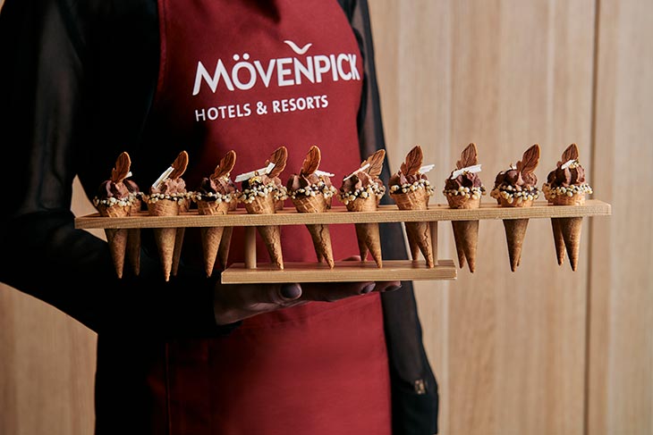 chocolate ice cream tray at the chocolate hour at movenpick hotel in melbourne